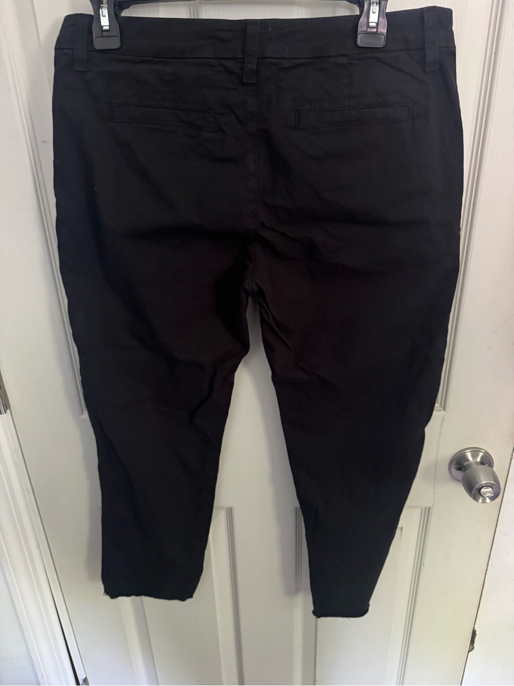 Frank & Eileen Wicklow Italian Cotton Chino Pants Black Size 6 Raw Hem - Picture 8 of 15